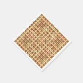 Tribale batik - chocolade bruin en kamelan servetten (Hoek)