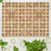 Tribale batik - chocolade bruin en kamelan theedoek (Gevouwen)
