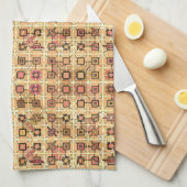 Tribale batik - chocolade bruin en kamelan theedoek (Quarter Fold)