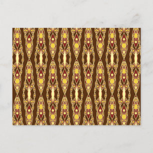 Tribale batik - Chocolate Brown en beige Briefkaart