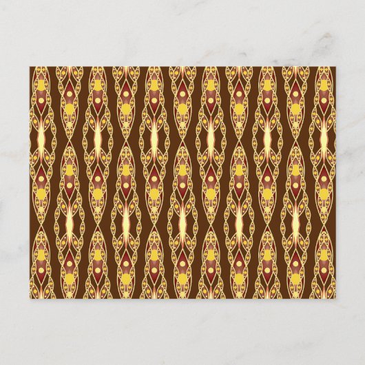 Tribale batik - Chocolate Brown en beige Briefkaart (Voorkant)