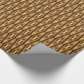 Tribale batik - Chocolate Brown en beige Cadeaupapier (Hoek)