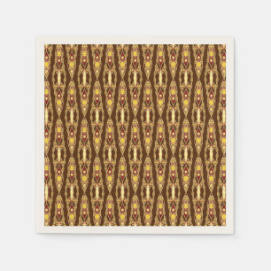 Tribale batik - Chocolate Brown en beige Servetten
