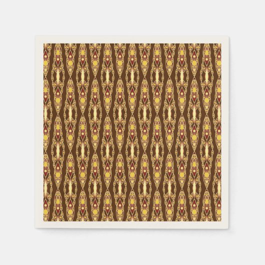 Tribale batik - Chocolate Brown en beige Servetten (Voorkant)
