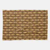 Tribale batik - Chocolate Brown en beige Theedoek (Horizontaal)