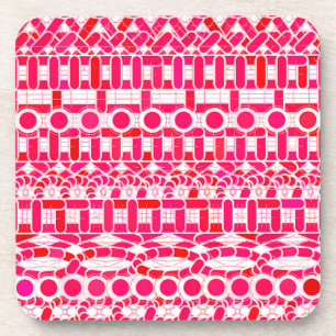 Tribale batik - Diep rood, maron en wit Drankjes Onderzetter