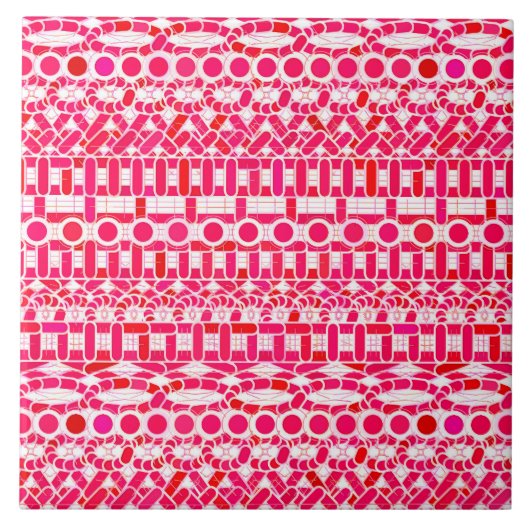 Tribale batik - Diep rood, maron en wit Tegeltje (Voorkant)