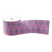 Tribale batik - Fuchsia Pink, Violet en Grey Grosgrain Lint (Spoel)