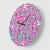 Tribale batik - Fuchsia Pink, Violet en Grey Grote Klok (Hoek)