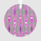 Tribale batik - Fuchsia Pink, Violet en Grey Ornament (achterkant)