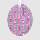 Tribale batik - Fuchsia Pink, Violet en Grey Ornament (voorkant)