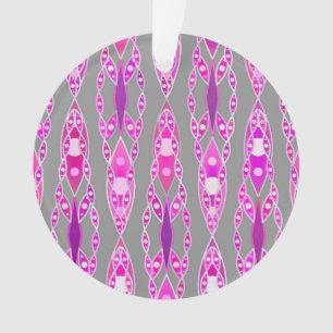 Tribale batik - Fuchsia Pink, Violet en Grey Ornament