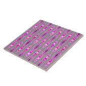 Tribale batik - Fuchsia Pink, Violet en Grey Tegeltje (Zijkant)