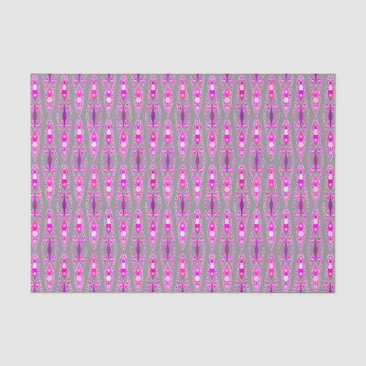Tribale batik - Fuchsia Pink, Violet en Grey Tissuepapier (Voorkant)