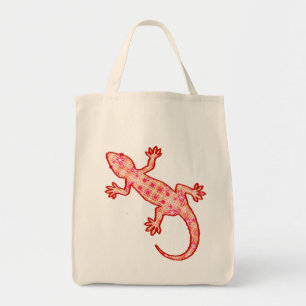 Tribale batik Gecko - Coral Oranje en Cream Tote Bag