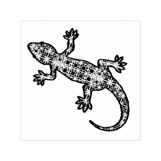 Tribale batik Gecko/hagedis Zelfinktende Stempel (Design)