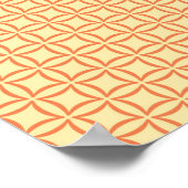 Tribale batik Gecko - koraal en licht sinaasappel Poster (Hoek)