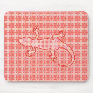 Tribale batik Gecko - koraalroze en room Muismat
