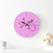 Tribale batik Gecko - orchid en shell roze Grote Klok (Huis)
