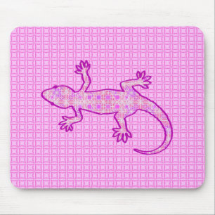 Tribale batik Gecko - orchid en shell roze Muismat