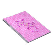 Tribale batik Gecko - orchid en shell roze Notitieboek (Rechterzijde)