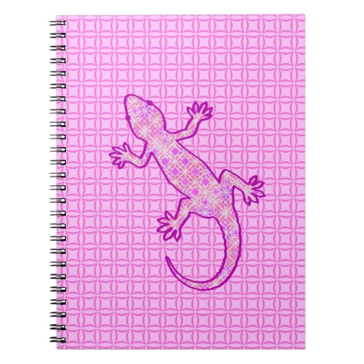 Tribale batik Gecko - orchid en shell roze Notitieboek (Voorkant)