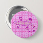 Tribale batik Gecko - orchid en shell roze Ronde Button 7,6 Cm (Voorkant /achterkant)