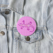 Tribale batik Gecko - orchid en shell roze Ronde Button 7,6 Cm (In situ)