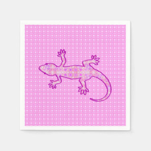 Tribale batik Gecko - orchid en shell roze Servet