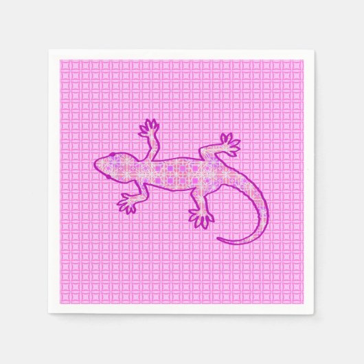 Tribale batik Gecko - orchid en shell roze Servet (Voorkant)