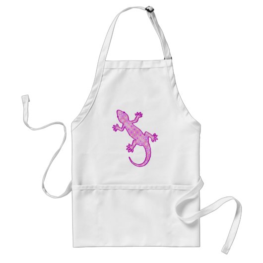 Tribale batik Gecko - orchid en shell roze Standaard Schort (Voorkant)