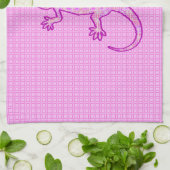 Tribale batik Gecko - orchid en shell roze Theedoek (Gevouwen)