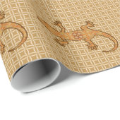 Tribale batik Gecko - roest, ambergeel en geelbrui Cadeaupapier (Rol Hoek)