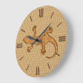 Tribale batik Gecko - roest, ambergeel en geelbrui Grote Klok (Hoek)