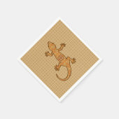 Tribale batik Gecko - roest, ambergeel en geelbrui Servetten (Hoek)