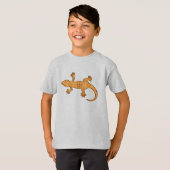 Tribale batik Gecko - roest, ambergeel en geelbrui T-shirt (Voorkant volledig)