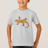 Tribale batik Gecko - roest, ambergeel en geelbrui T-shirt (Voorkant)