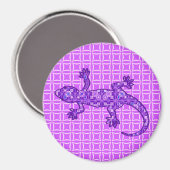 Tribale batik Gecko - violet en amethisch paars Magneet (Voorkant / Achterkant)