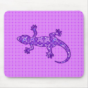Tribale batik Gecko - violet en amethisch paars Muismat