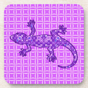 Tribale batik Gecko - violet en amethisch paars Onderzetter