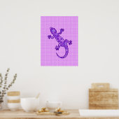 Tribale batik Gecko - violet en amethisch paars Poster (Keuken)