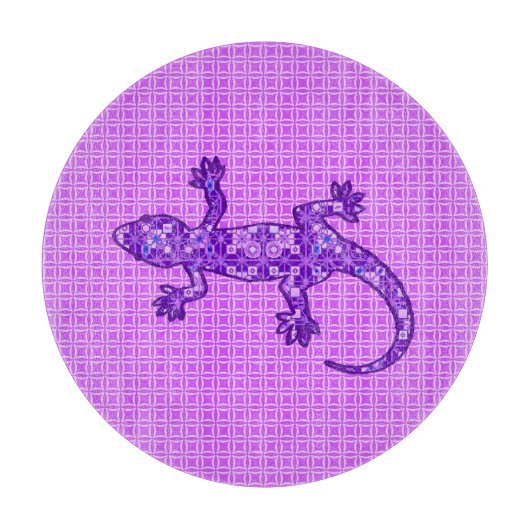 Tribale batik Gecko - violet en amethisch paars Snijplank (Voorkant)