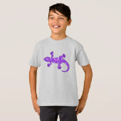 Tribale batik Gecko - violet en amethisch paars T-shirt (Voorkant volledig)