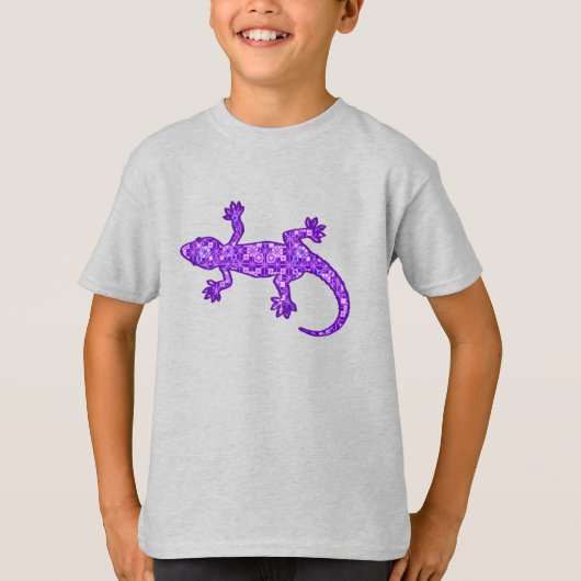 Tribale batik Gecko - violet en amethisch paars T-shirt (Voorkant)