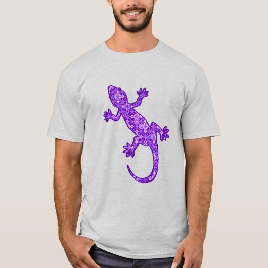Tribale batik Gecko - violet en amethisch paars T-shirt (Voorkant)