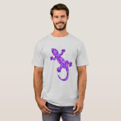 Tribale batik Gecko - violet en amethisch paars T-shirt (Voorkant volledig)