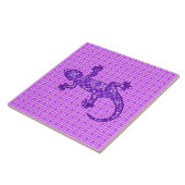 Tribale batik Gecko - violet en amethisch paars Tegeltje (Zijkant)