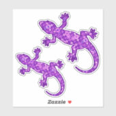 Tribale batik Gecko, Violet en Amethyst Paars Sticker (Vel)