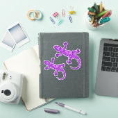 Tribale batik Gecko, Violet en Amethyst Paars Sticker (iPad Cover)
