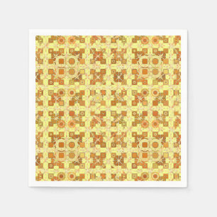 Tribale batik - goudgeel, bruin en geelbruin servet